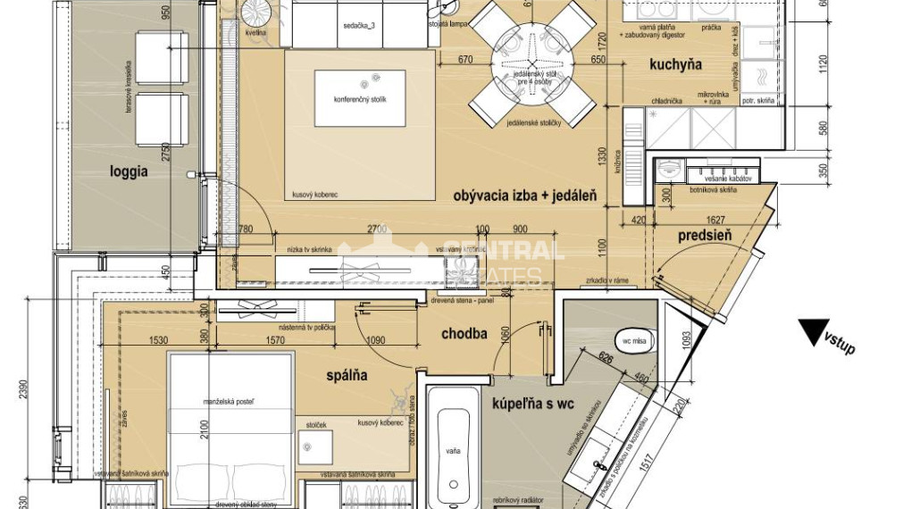 Exkluzívny 2i byt v novostavbe s lodžiou na prenájom v Starom meste