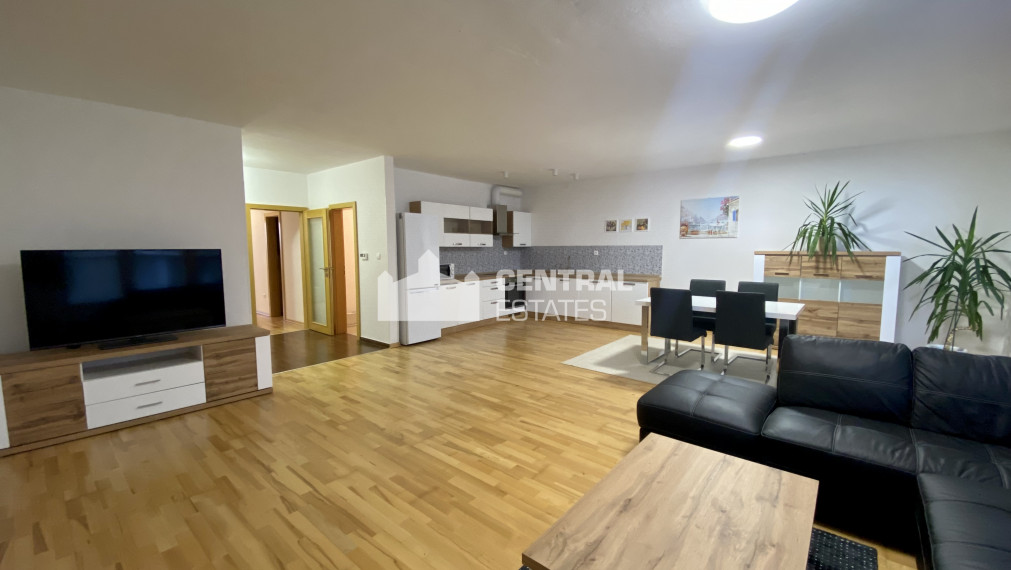 Beautiful large 2-bedroom apartment in a new building with two balconies and parking for rent in Nové mesto