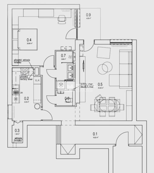 Moderný klimatizovaný 2- izbový byt s balkónom na prenájom v Starom meste