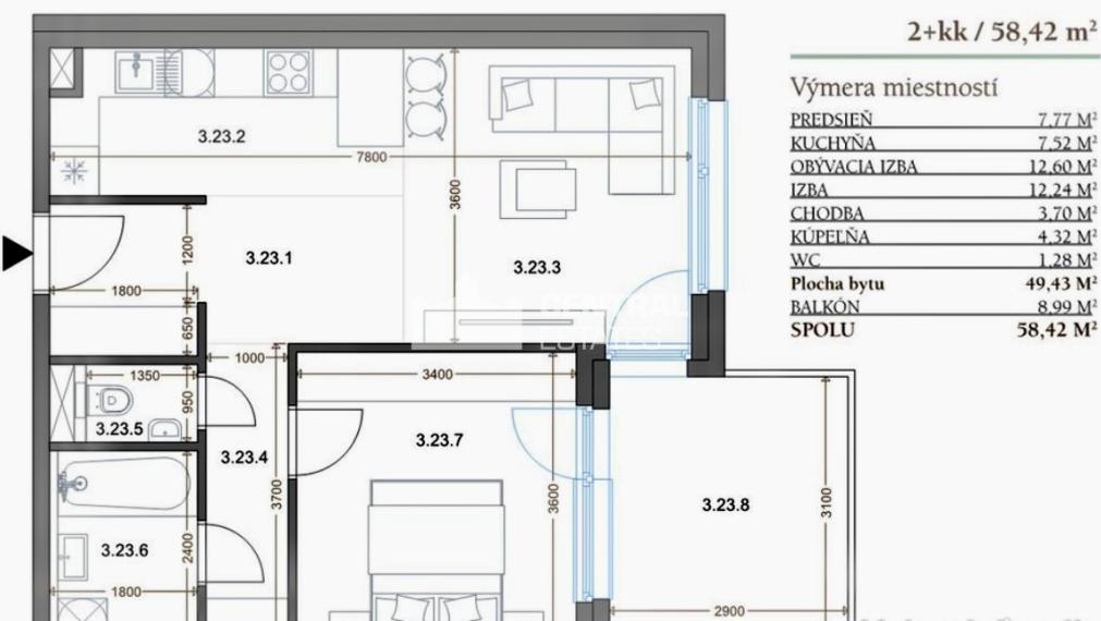 Moderný 2- izbový byt s terasou a parkovaním na prenájom v Starom meste