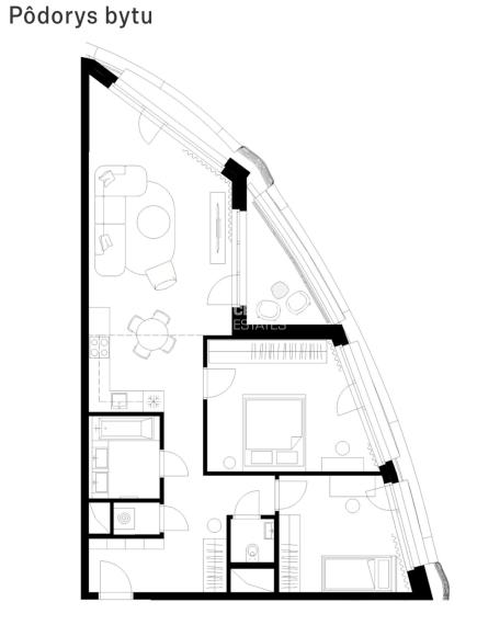 Štýlový 3- izbový byt v novostavbe Skypark na prenájom v Starom meste