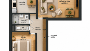 Praktický 2-izbový byt 52m2, lodžia, pivnica na predaj Ružinov - fotografia 18