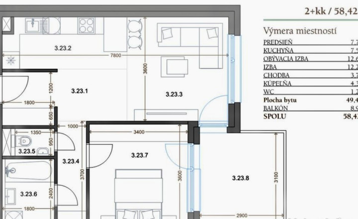 Moderný 2- izbový byt s terasou a parkovaním na prenájom v Starom meste - fotografia 14