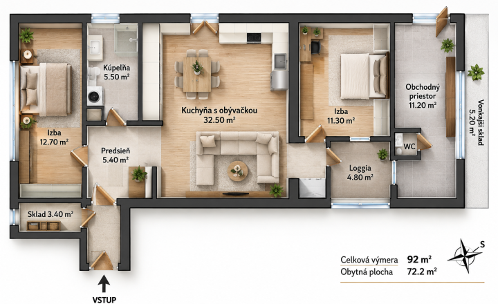 Unique 4-room ground-floor apartment (80 m²) / loggia / 2 parking spaces - fotografia 11